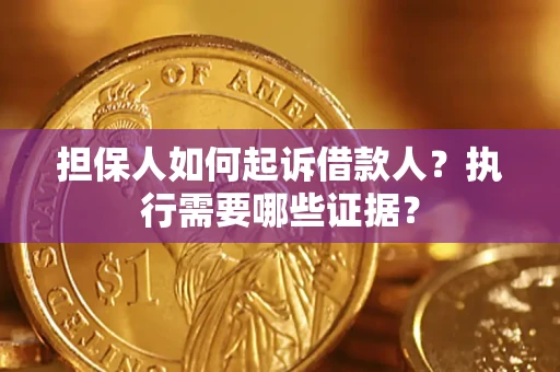 武汉担保人如何起诉借款人？执行需要哪些证据？