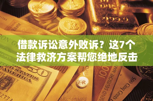 武汉借款诉讼意外败诉？这7个法律救济方案帮您绝地反击！