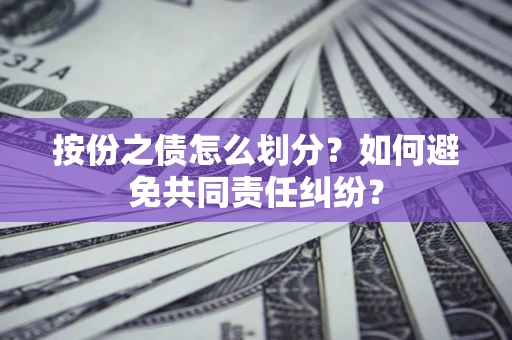 武汉按份之债怎么划分？如何避免共同责任纠纷？