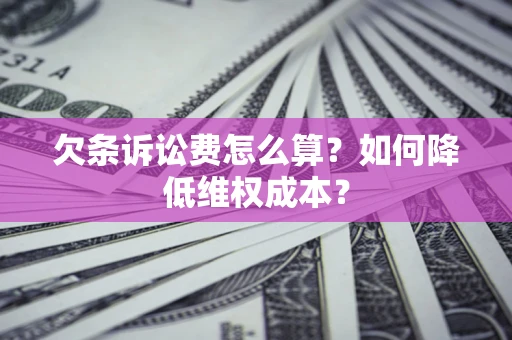 武汉欠条诉讼费怎么算？如何降低维权成本？