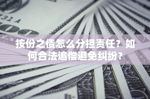 武汉按份之债怎么分担责任？如何合法追偿避免纠纷？