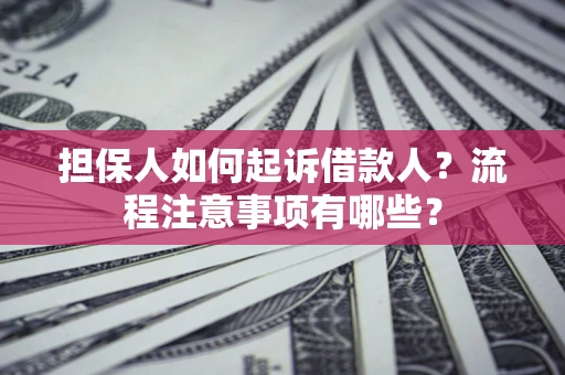 武汉担保人如何起诉借款人？流程注意事项有哪些？